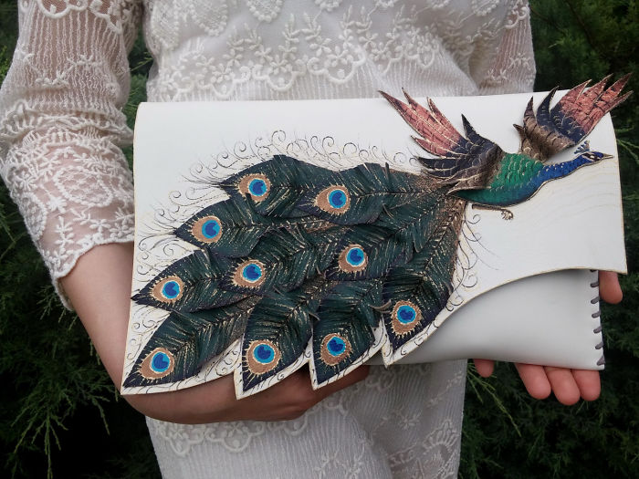 I Use Hand Cut Designs And 3D Collage Techniques To Create Unique Leather Bags