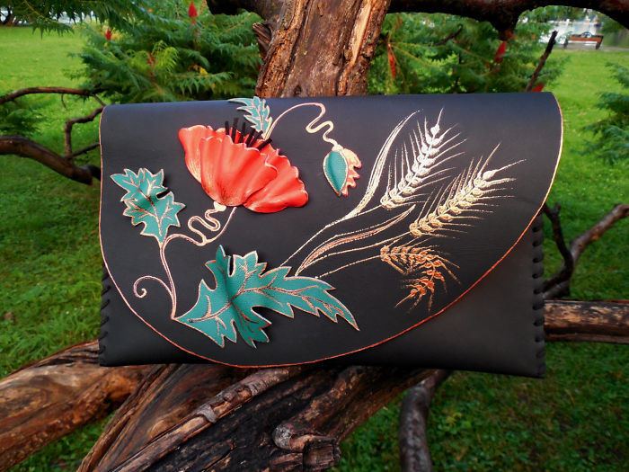 I Use Hand Cut Designs And 3D Collage Techniques To Create Unique Leather Bags