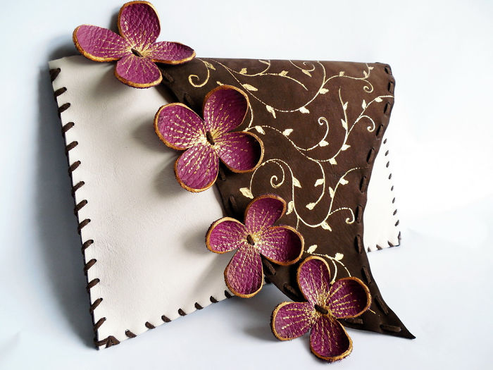 I Use Hand Cut Designs And 3D Collage Techniques To Create Unique Leather Bags