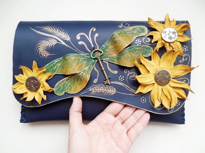 I Use Hand Cut Designs And 3D Collage Techniques To Create Unique Leather Bags