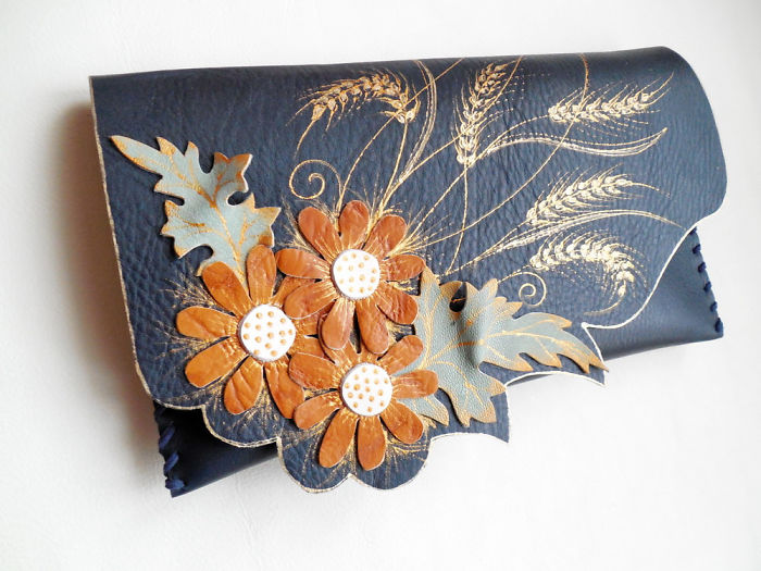 I Use Hand Cut Designs And 3D Collage Techniques To Create Unique Leather Bags