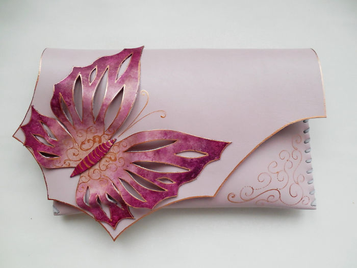 I Use Hand Cut Designs And 3D Collage Techniques To Create Unique Leather Bags