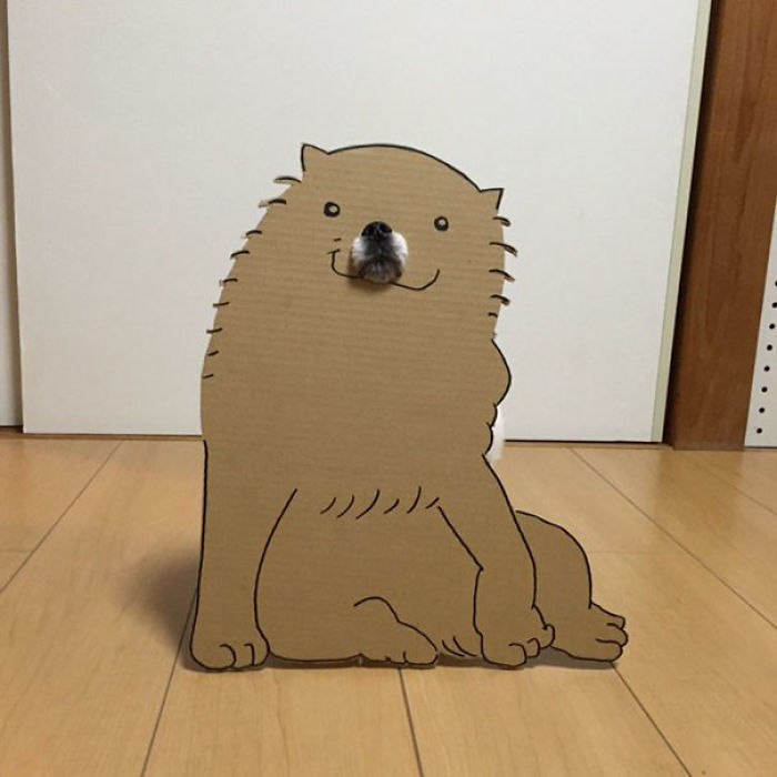 Japanese Woman Creates Hilarious Cardboard Cutouts With Her Dog (59 Pics)