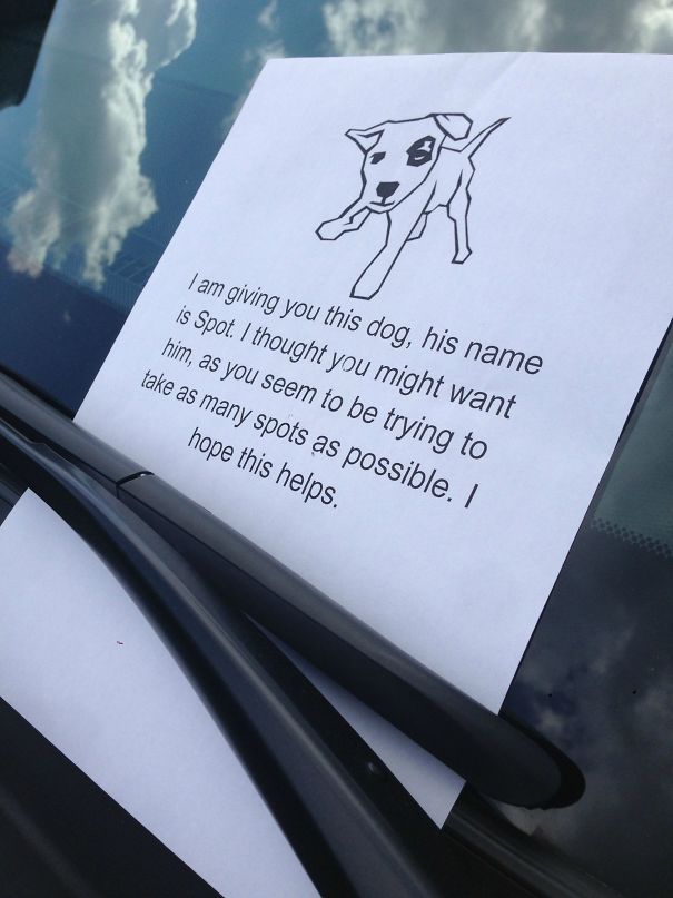 Anonymous Vigilante Is Fighting Asshole Drivers With This Genius Parking Note Anonymous Vigilante Is Fighting Asshole Drivers With This Genius Parking Note