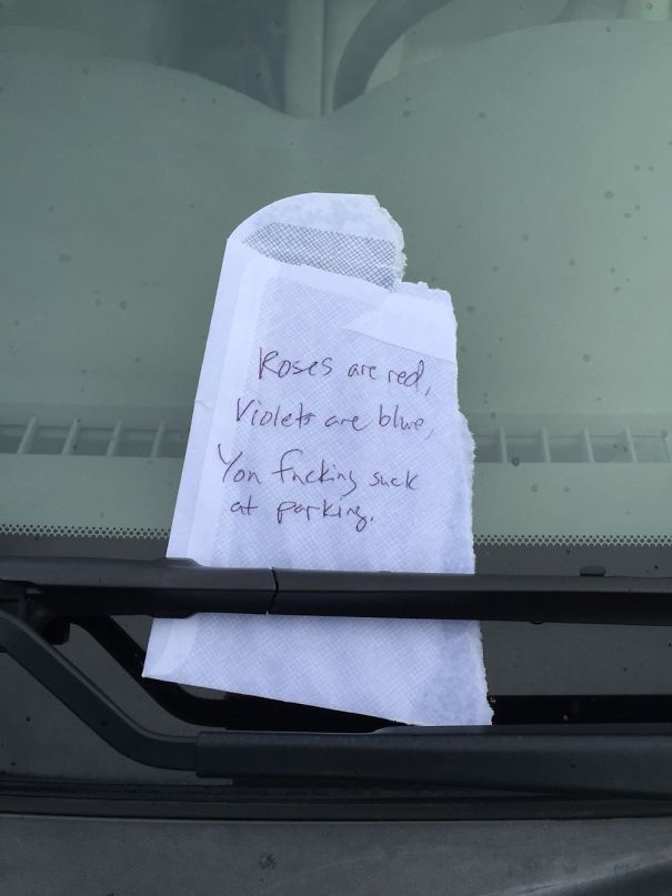Anonymous Vigilante Is Fighting Asshole Drivers With This Genius Parking Note Anonymous Vigilante Is Fighting Asshole Drivers With This Genius Parking Note
