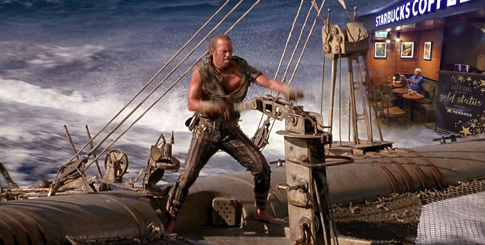 Man Sits In Starbucks Completely Unfazed By Flood, Inspires Hilarious Photoshop Battle (48 Pics)