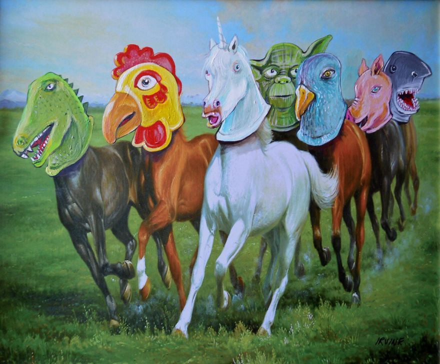 I Add Pop-Culture Characters Into Old Thrift-Store Paintings I Add Pop-Culture Characters Into Old Thrift-Store Paintings