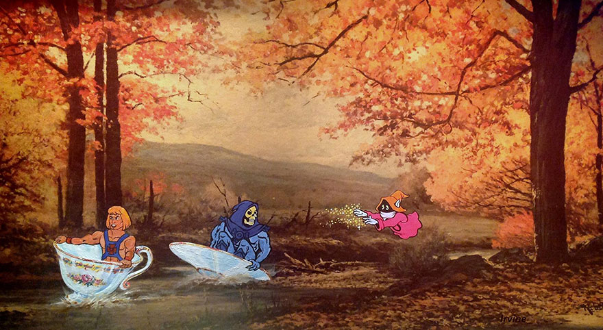 I Add Pop-Culture Characters Into Old Thrift-Store Paintings I Add Pop-Culture Characters Into Old Thrift-Store Paintings