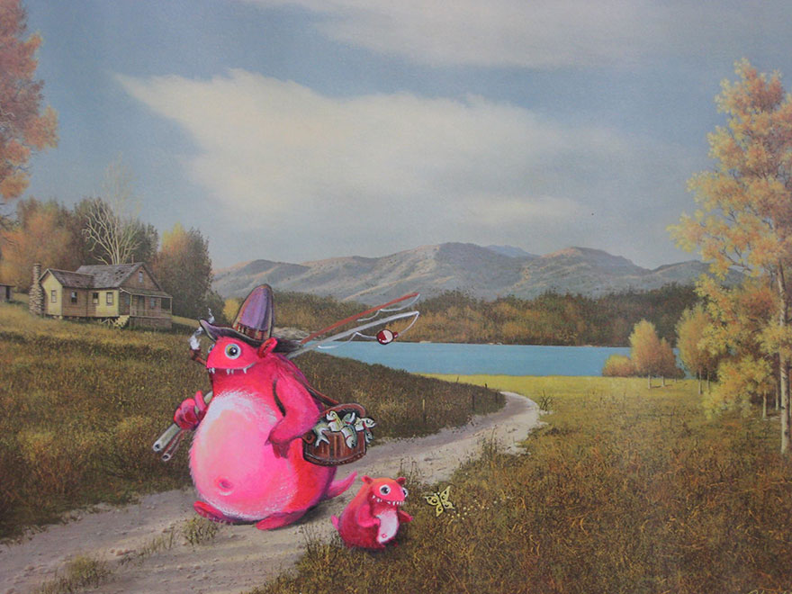 I Add Pop-Culture Characters Into Old Thrift-Store Paintings I Add Pop-Culture Characters Into Old Thrift-Store Paintings