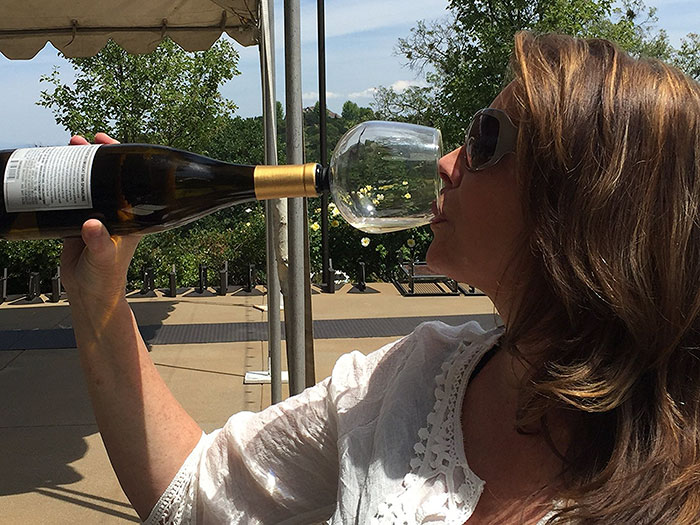 Wine Glass That Attaches To The Bottle So You Could Drink Straight From It Without Shame