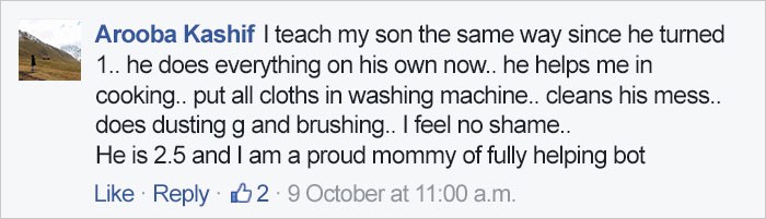 Mom Teaches Her Son That Chores Aren&#8217;t &#8216;Just For Women&#8217;, Gets Criticized Online