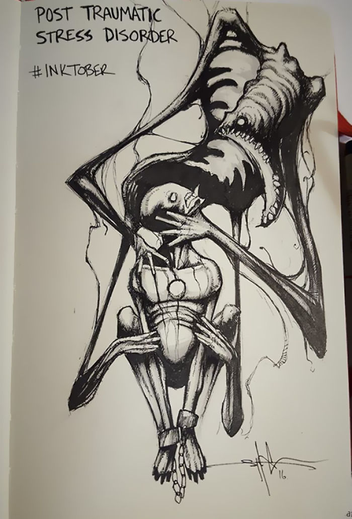 I Illustrated Mental Illness And Disorders For Inktober