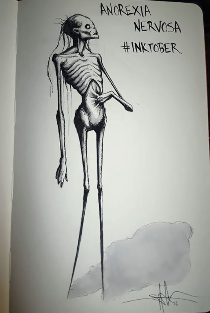 I Illustrated Mental Illness And Disorders For Inktober
