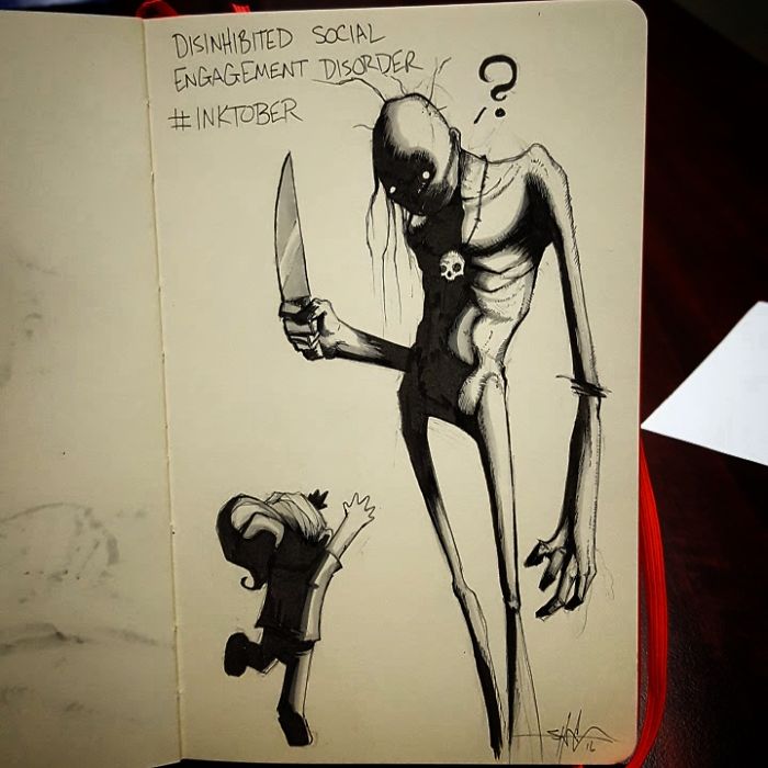 I Illustrated Mental Illness And Disorders For Inktober