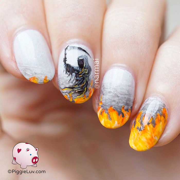 Creepy Halloween Nail Art Ideas By PiggieLuv
