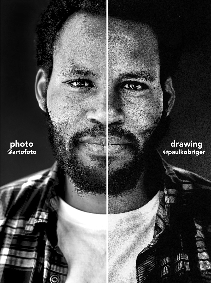 Ballpoint Pen Stipple Drawings Made Of 1000s Dots That Took Me 130 Hours To Complete