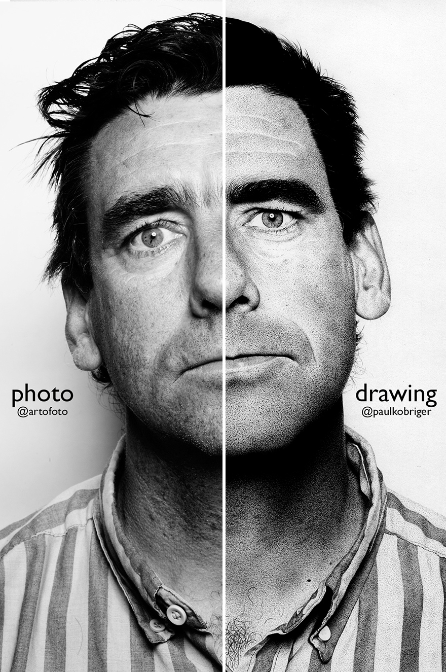 Ballpoint Pen Stipple Drawings Made Of 1000s Dots That Took Me 130 Hours To Complete