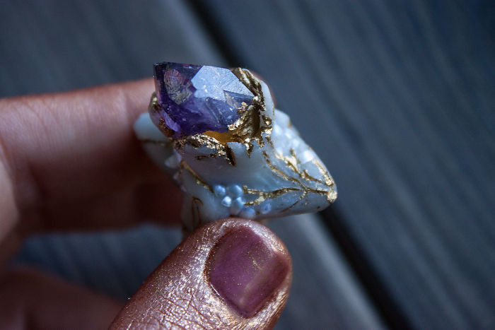 Mythical Animal Jewelry That I Make Using Various Minerals And Polymer Clay Mythical Animal Jewelry That I Make Using Various Minerals And Polymer Clay