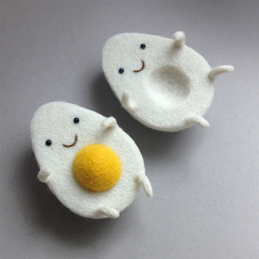 Egg Love and Other Felted Wool Sculptures By Ukrainian Artist Hanna Dovhan
