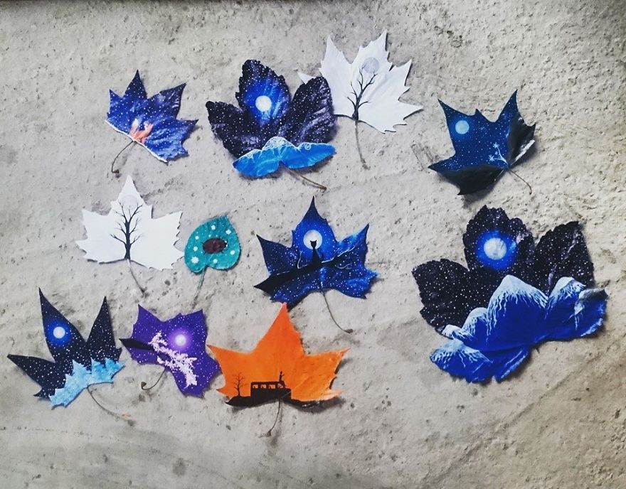 33 Fallen Leaves: Georgian Couple Uses Fallen Leaves To Create Out-Of-This-World Art 33 Fallen Leaves: Georgian Couple Uses Fallen Leaves To Create Out-Of-This-World Art