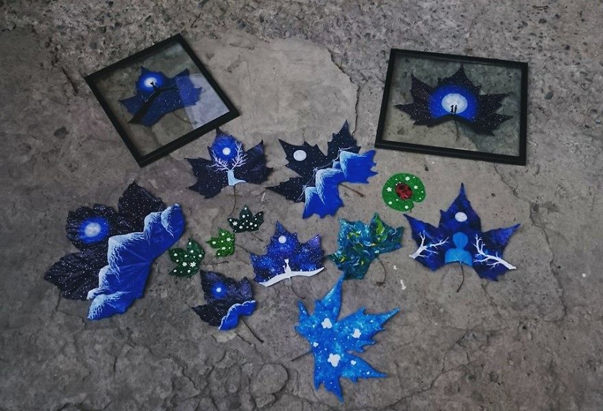 33 Fallen Leaves: Georgian Couple Uses Fallen Leaves To Create Out-Of-This-World Art 33 Fallen Leaves: Georgian Couple Uses Fallen Leaves To Create Out-Of-This-World Art