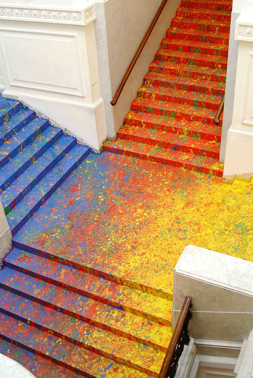 Polish Artist Splatters National Gallery’s Staircase With Paint And It Looks Absolutely Beautiful Polish Artist Splatters National Gallery’s Staircase With Paint And It Looks Absolutely Beautiful