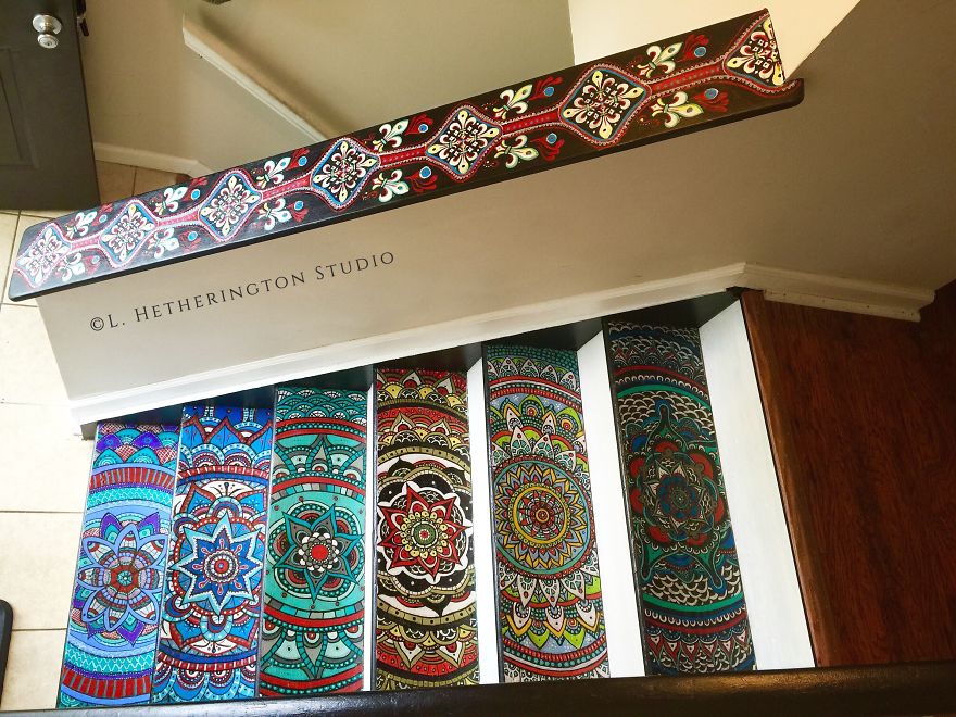 I Turned My Boring Stairs Into A Colorful Mandala I Turned My Boring Stairs Into A Colorful Mandala