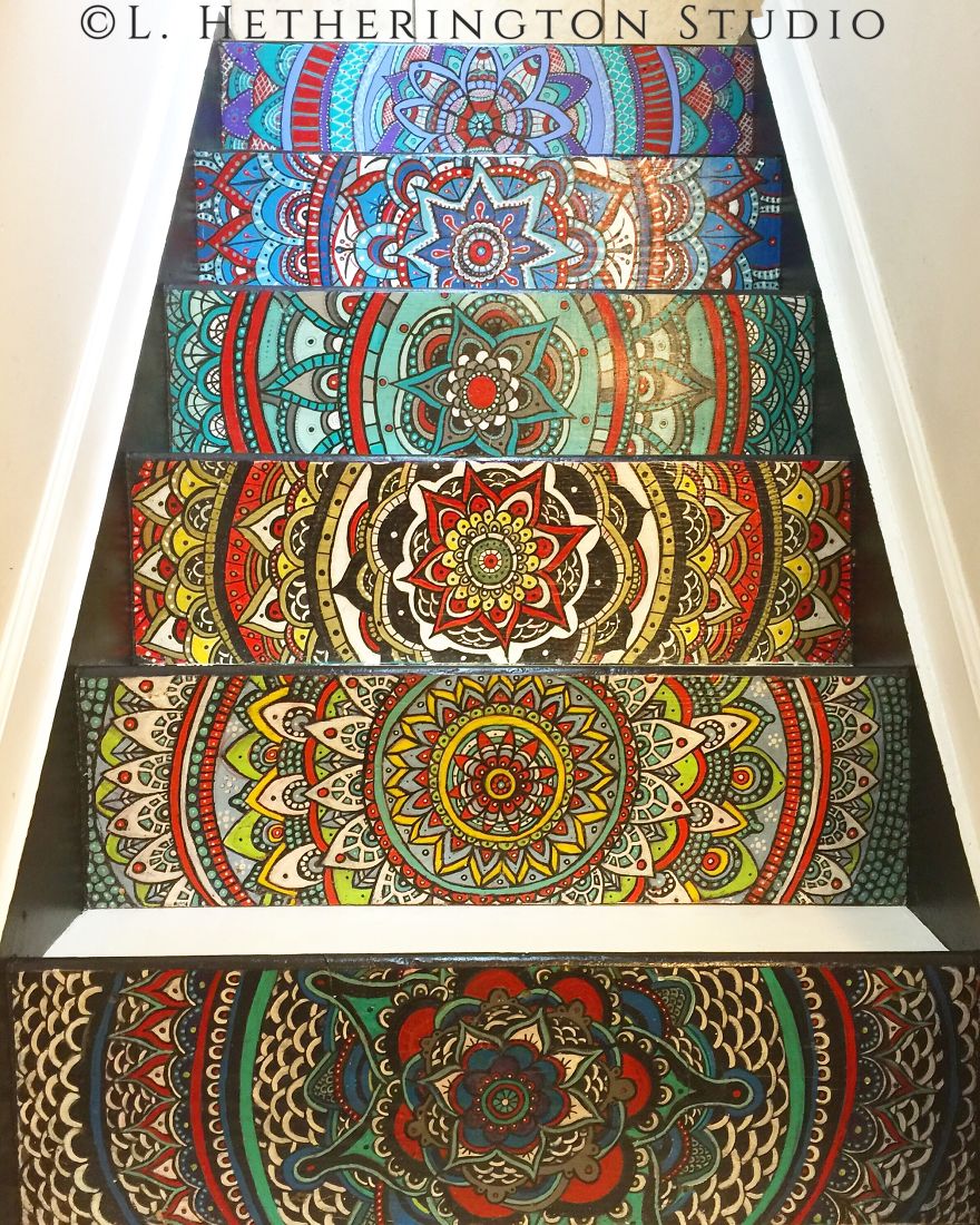 I Turned My Boring Stairs Into A Colorful Mandala I Turned My Boring Stairs Into A Colorful Mandala