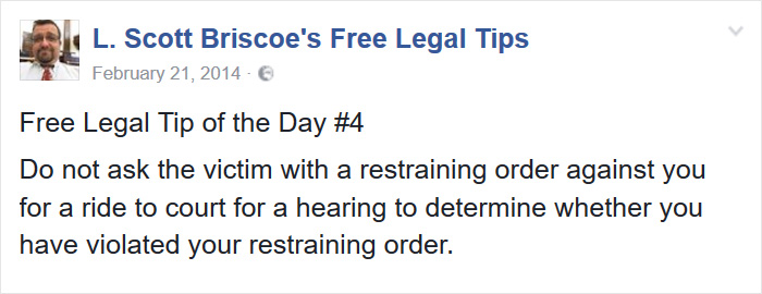 Lawyer Posts Hilarious Legal Tips Based On Things That Actually Happened During His 19 Year Practice