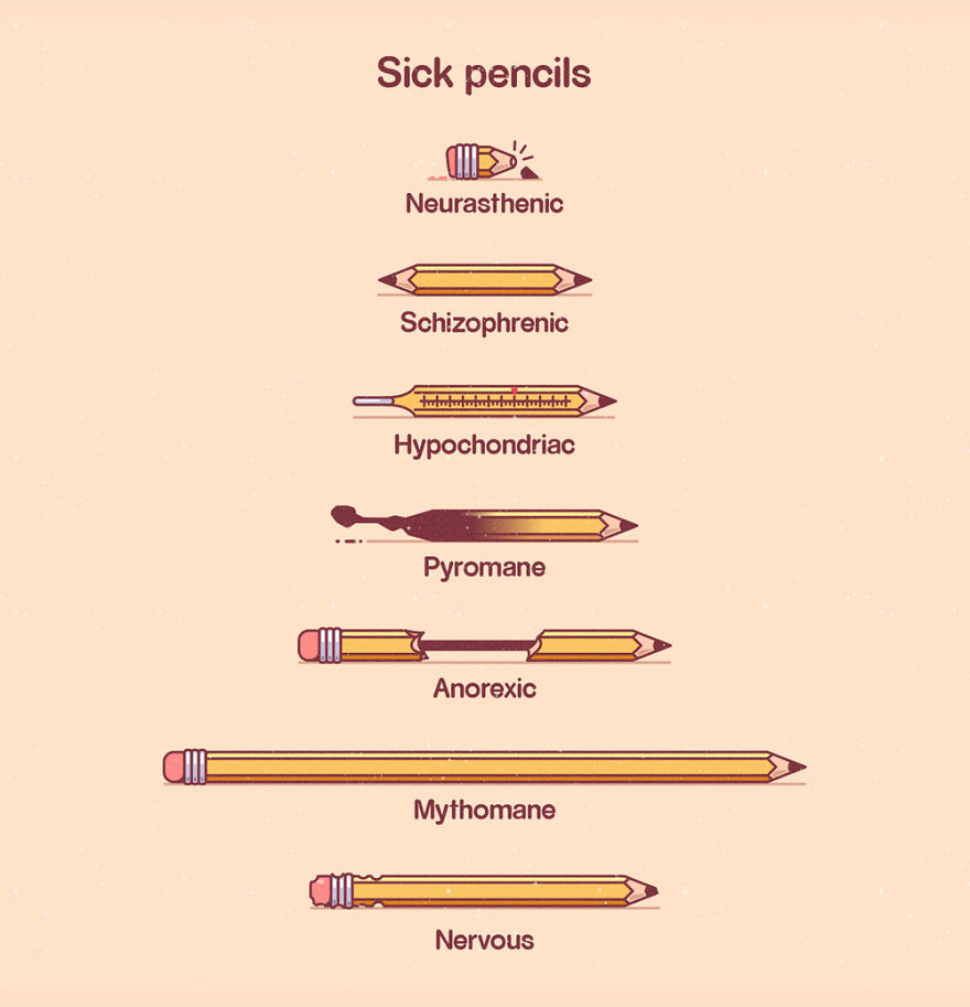 I Show Different Sicknesses By Drawing Pencils