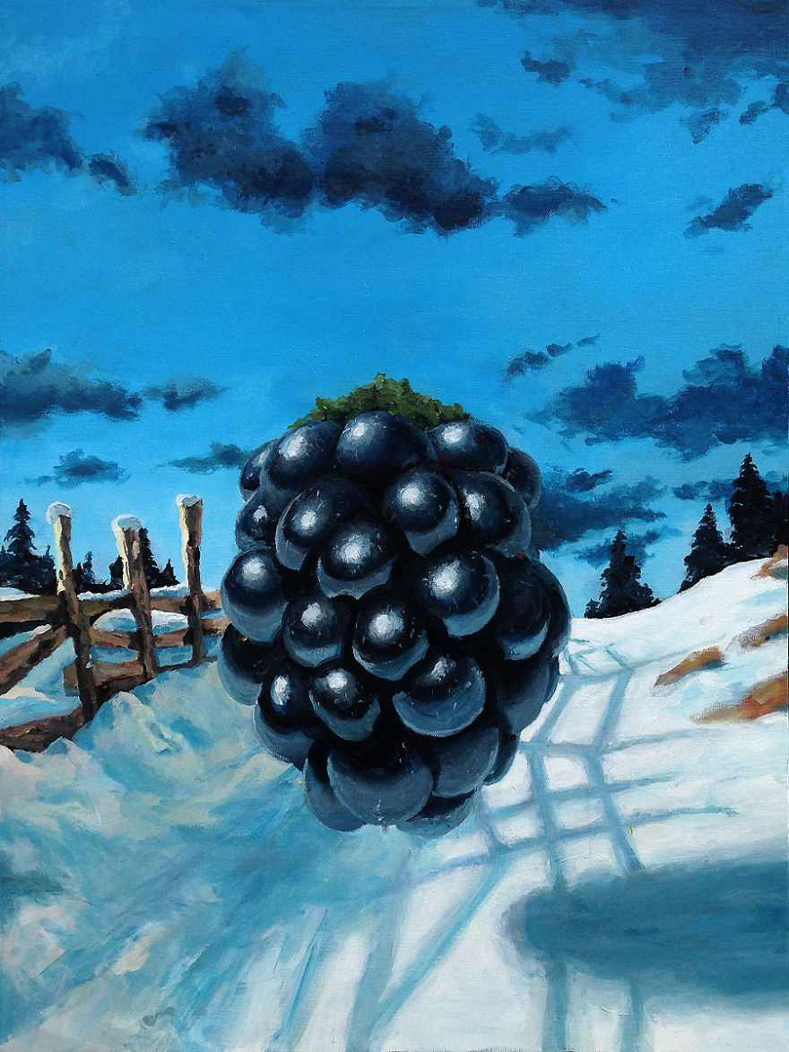 I Paint Astronauts, Flying Fruits And Bus Stops Set In The Danish Wilderness I Paint Astronauts, Flying Fruits And Bus Stops Set In The Danish Wilderness