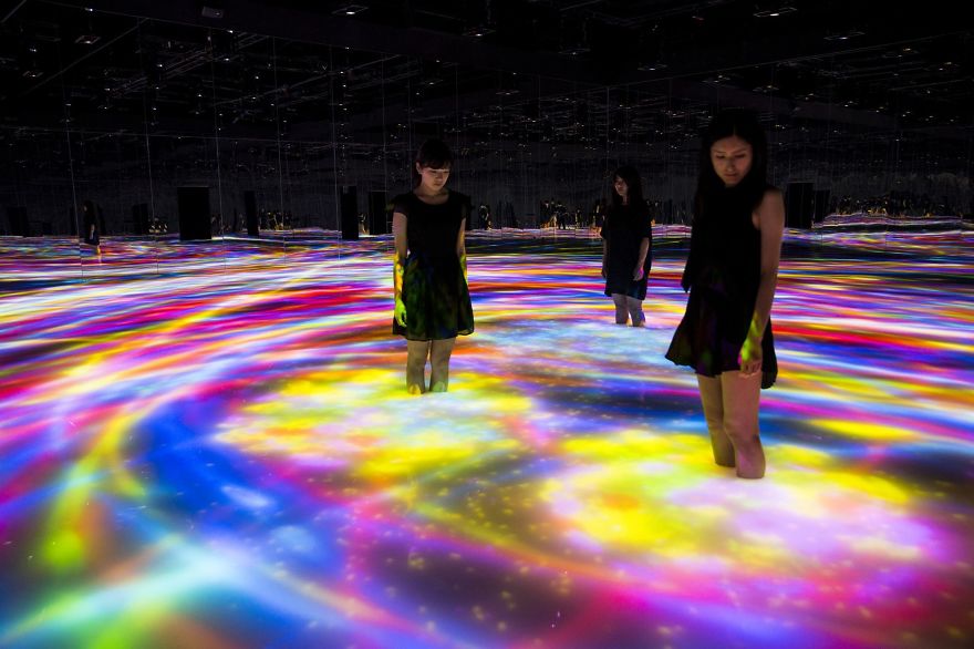 Our Installation Reacts To The Moves Of Its Viewers When They Walk In Water