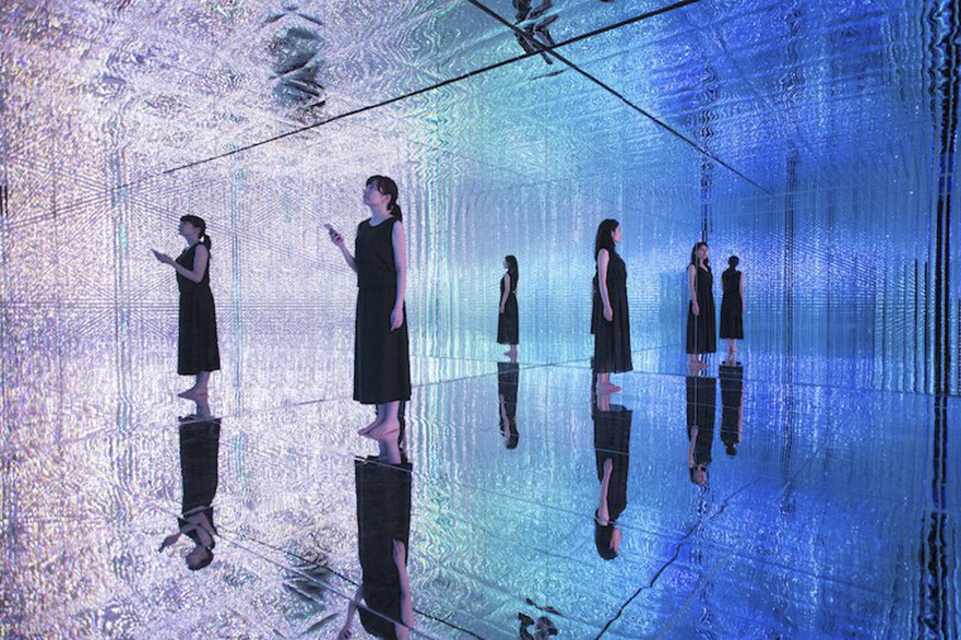 Our Installation Reacts To The Moves Of Its Viewers When They Walk In Water