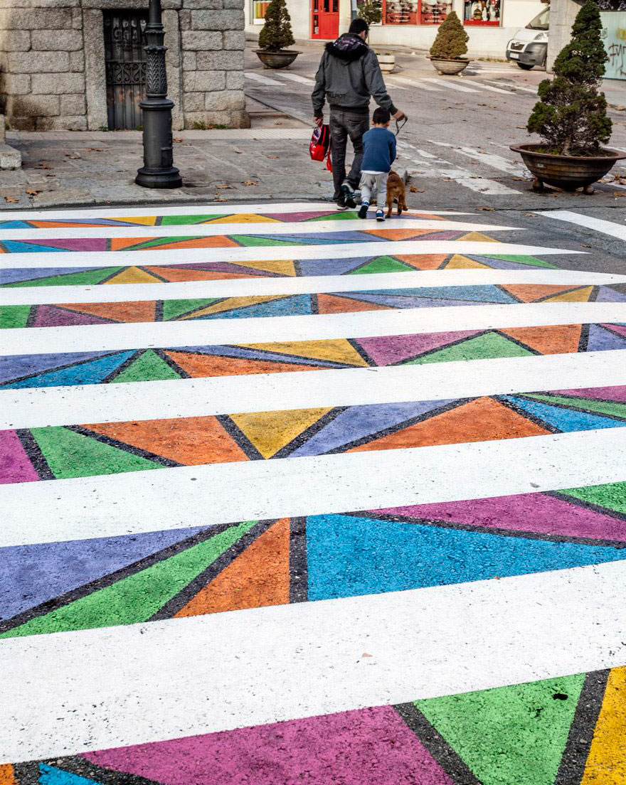 Madrid’s Crosswalks Turned Into Colorful Works Of Art By Bulgarian Artist Madrid’s Crosswalks Turned Into Colorful Works Of Art By Bulgarian Artist