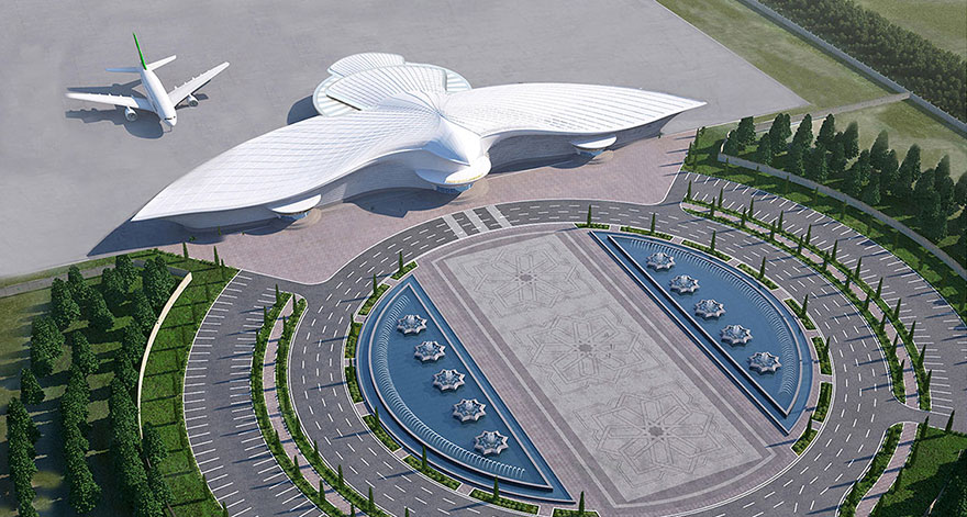 Turkmenistan Opens $2.3 Billion Falcon-Shaped Airport Turkmenistan Opens $2.3 Billion Falcon-Shaped Airport