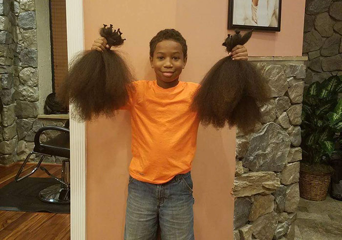 This 8-Year-Old Boy Spent 2 Years Growing His Hair To Make Wigs For Kids With Cancer This 8-Year-Old Boy Spent 2 Years Growing His Hair To Make Wigs For Kids With Cancer