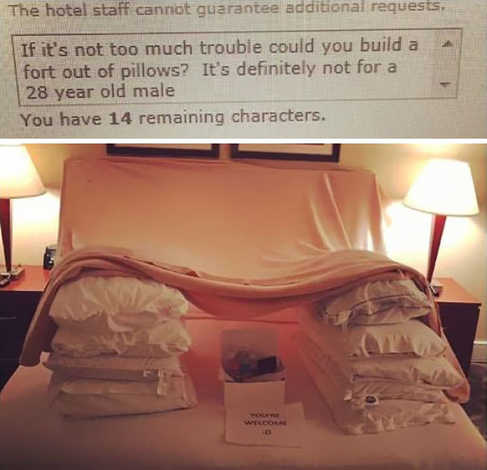 These Guys Trolled Hotel Staff With Ridiculous Room Requests, And Hotels Delivered These Guys Trolled Hotel Staff With Ridiculous Room Requests, And Hotels Delivered
