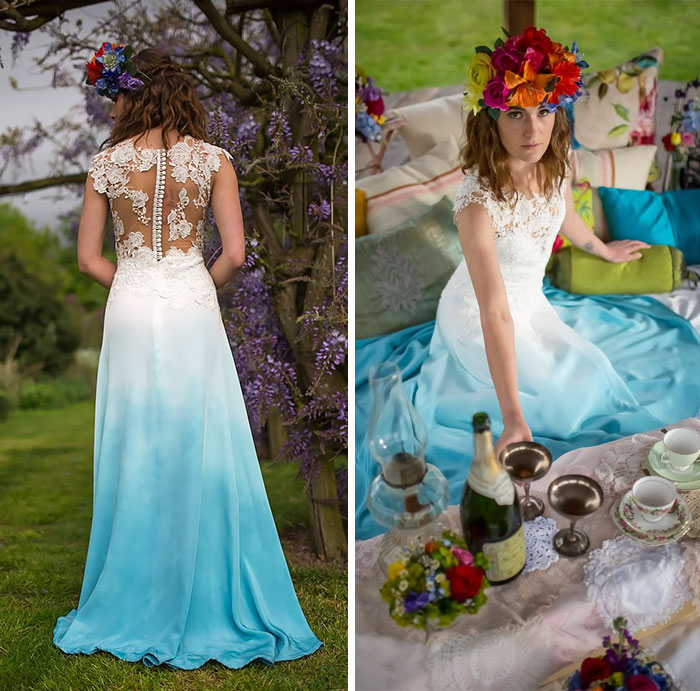 Dip Dye Wedding Dress Trend Will Make Your Big Day More Colorful Dip Dye Wedding Dress Trend Will Make Your Big Day More Colorful
