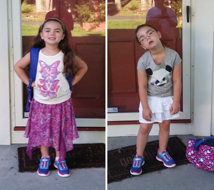 27 Hilarious Pics Of Kids Before & After Their First Day Of School 27 Hilarious Pics Of Kids Before & After Their First Day Of School