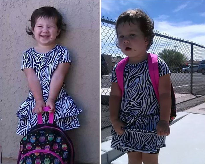 27 Hilarious Pics Of Kids Before & After Their First Day Of School 27 Hilarious Pics Of Kids Before & After Their First Day Of School