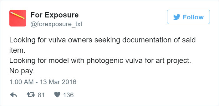 97 People Who Think They Can Pay Artists In “Exposure” 97 People Who Think They Can Pay Artists In “Exposure”