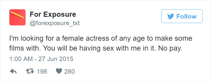 97 People Who Think They Can Pay Artists In “Exposure” 97 People Who Think They Can Pay Artists In “Exposure”