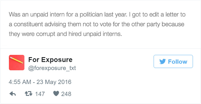 97 People Who Think They Can Pay Artists In “Exposure” 97 People Who Think They Can Pay Artists In “Exposure”