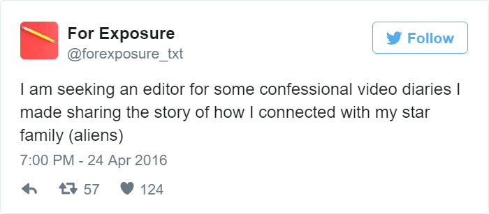 97 People Who Think They Can Pay Artists In “Exposure” 97 People Who Think They Can Pay Artists In “Exposure”