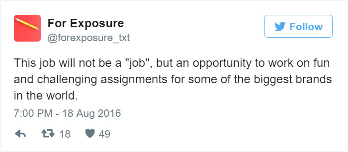 97 People Who Think They Can Pay Artists In “Exposure” 97 People Who Think They Can Pay Artists In “Exposure”