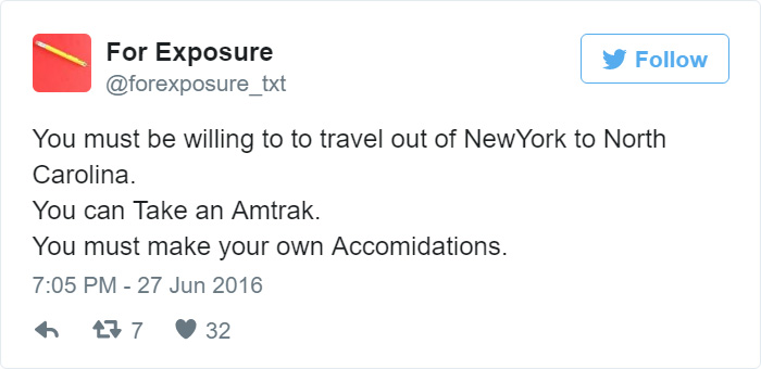 97 People Who Think They Can Pay Artists In “Exposure” 97 People Who Think They Can Pay Artists In “Exposure”