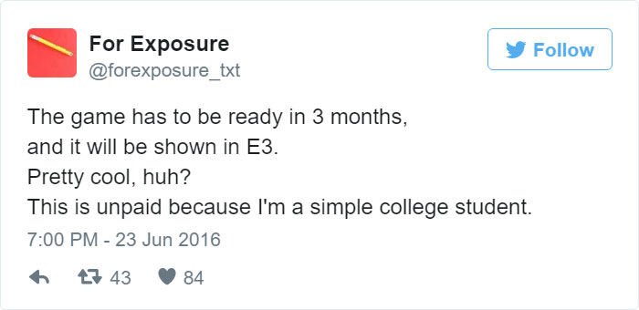 97 People Who Think They Can Pay Artists In “Exposure” 97 People Who Think They Can Pay Artists In “Exposure”