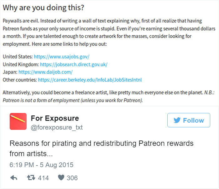 97 People Who Think They Can Pay Artists In “Exposure” 97 People Who Think They Can Pay Artists In “Exposure”