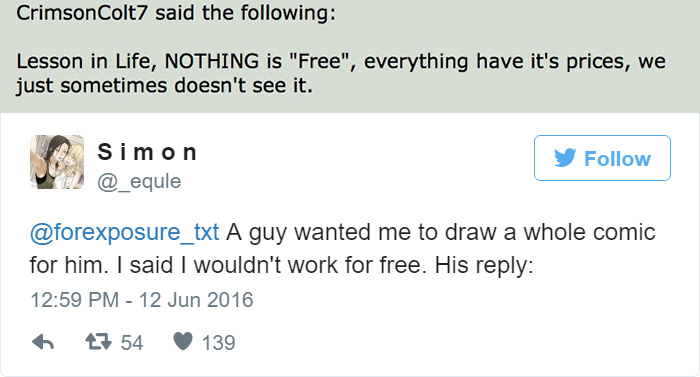 97 People Who Think They Can Pay Artists In “Exposure” 97 People Who Think They Can Pay Artists In “Exposure”