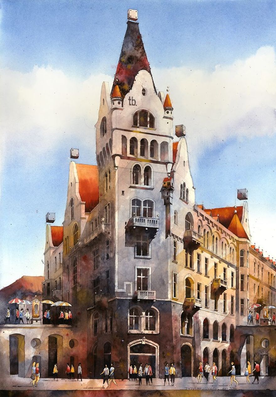 Artist From Poland Nostalgic For 19th Century Warsaw Recreates It In Watercolour